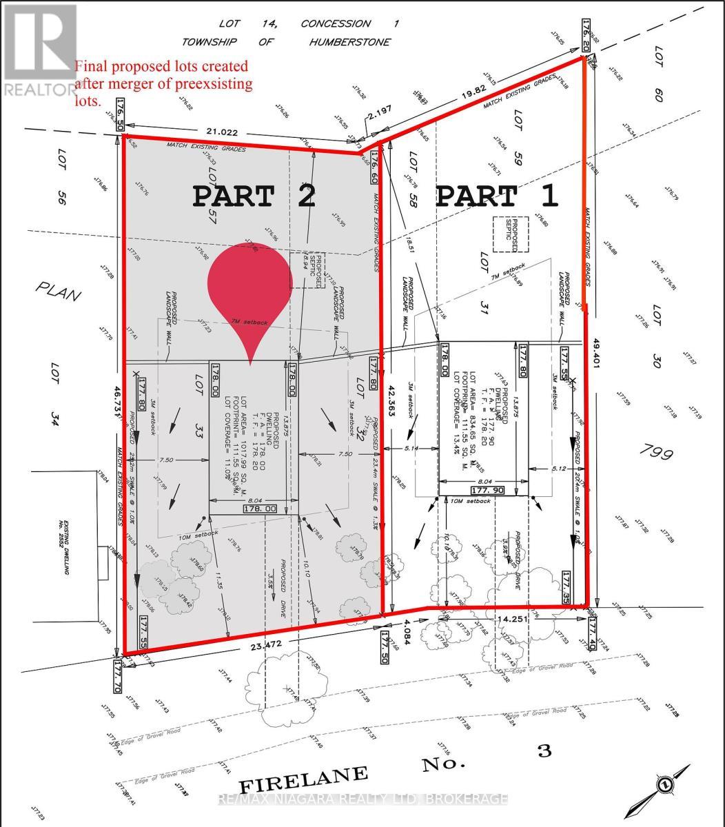 Part 2 - Survey with proposed dwellings - Part 2 Lot Firelane 3, Port Colborne (Sherkston), ON