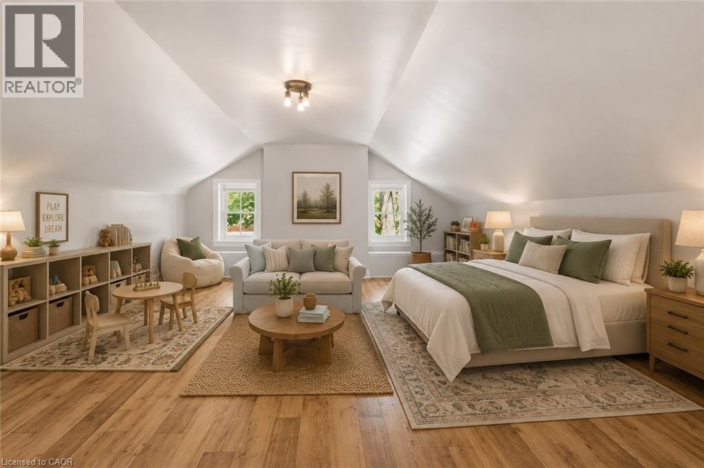 VIRTUALLY STAGED IMAGEshelving, and recessed lighting - 41 Mill Street, Mississauga, ON - Indoor Photo Showing Bedroom