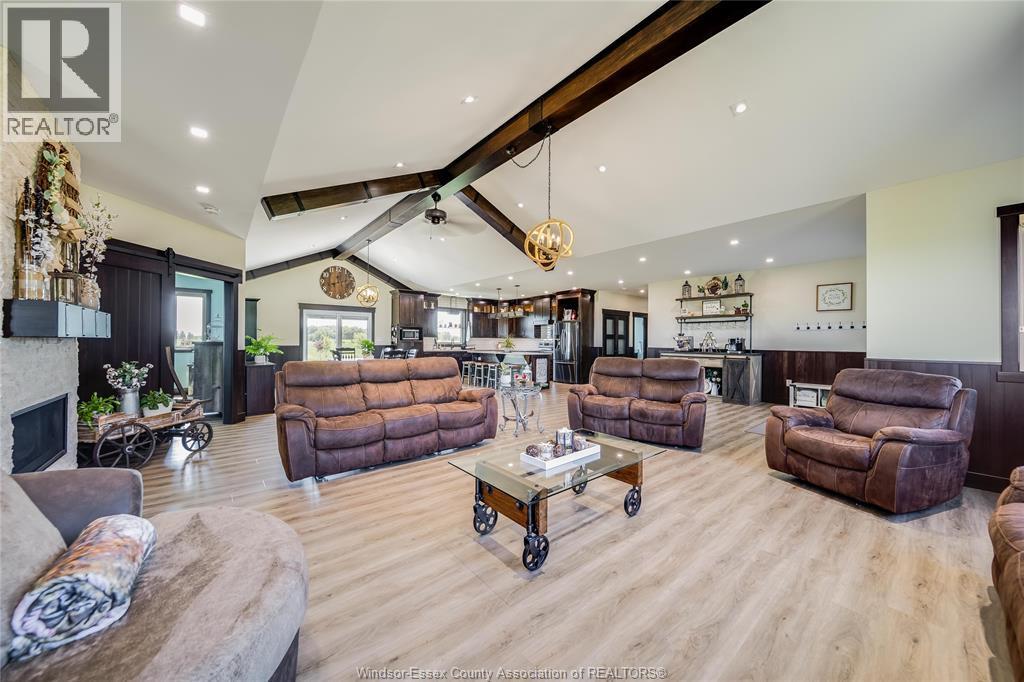 1764 Third Concession Line, Wheatley, ON - Indoor Photo Showing Living Room With Fireplace