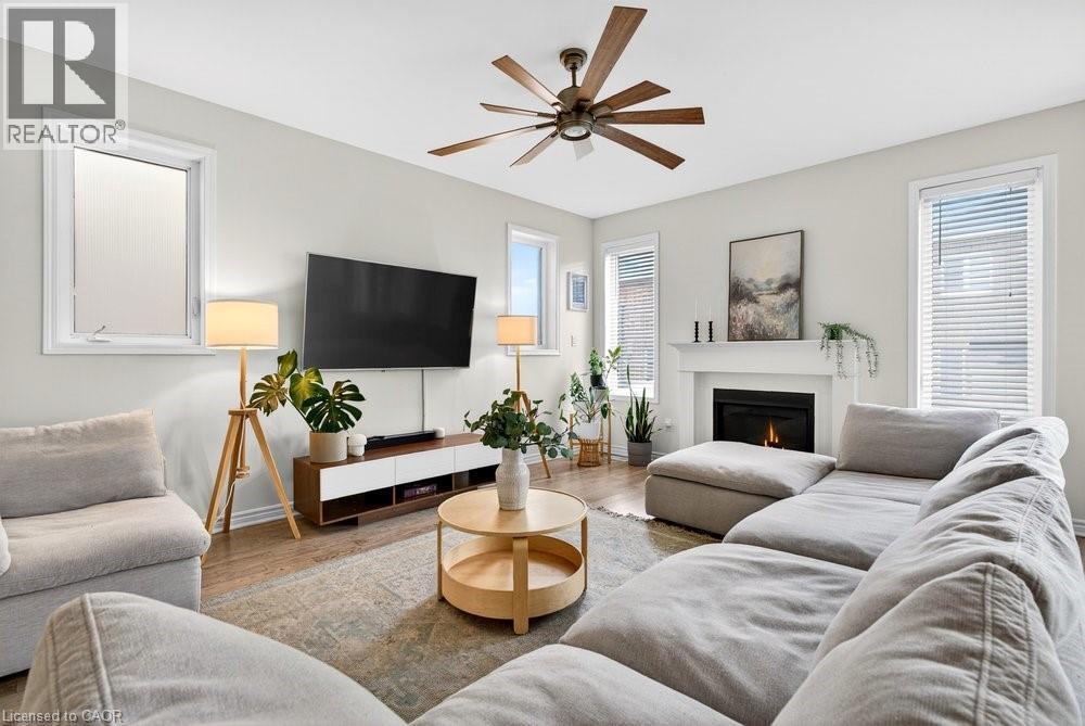 145 Stillwater Crescent, Waterdown, ON - Indoor Photo Showing Living Room With Fireplace