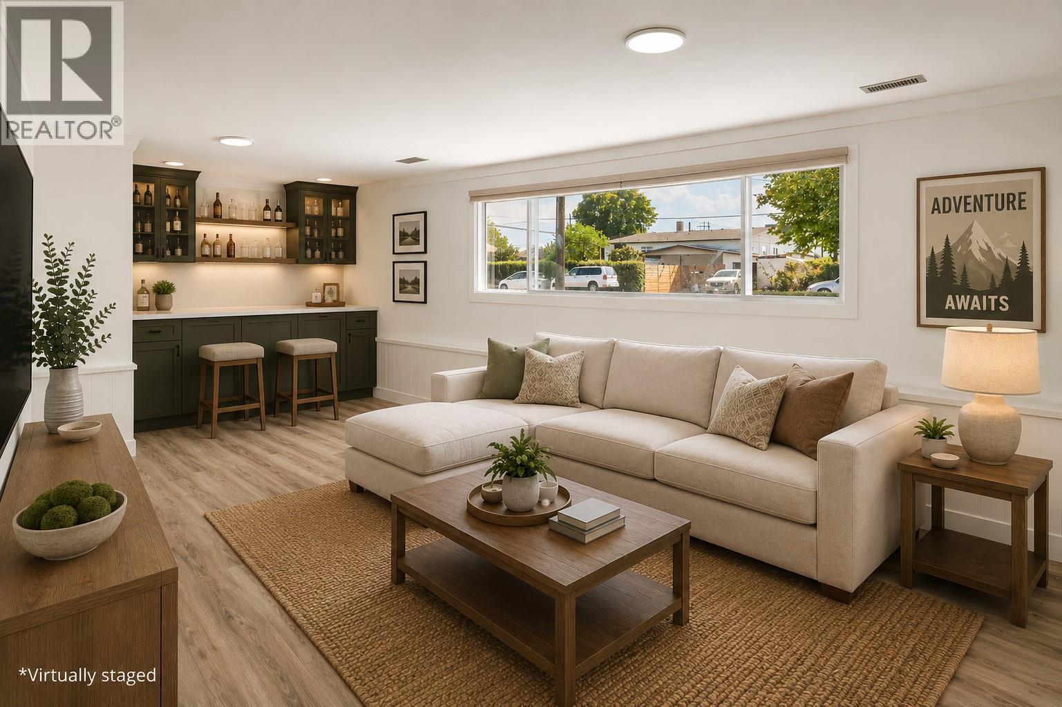*Virtually staged - 1284 Mcbride Road, Kelowna, BC - Indoor Photo Showing Living Room