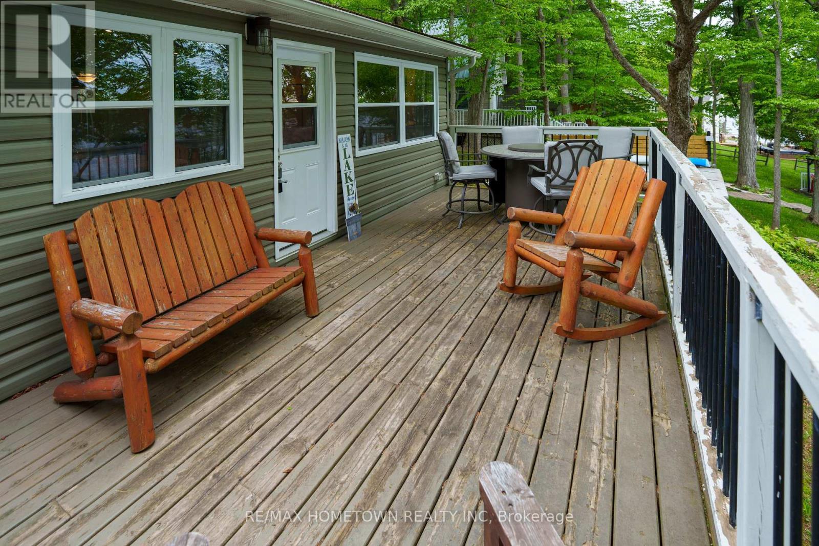Front deck leading into front entry of the cottage - 66 Scott Lane, Rideau Lakes, ON - Outdoor With Deck Patio Veranda With Exterior
