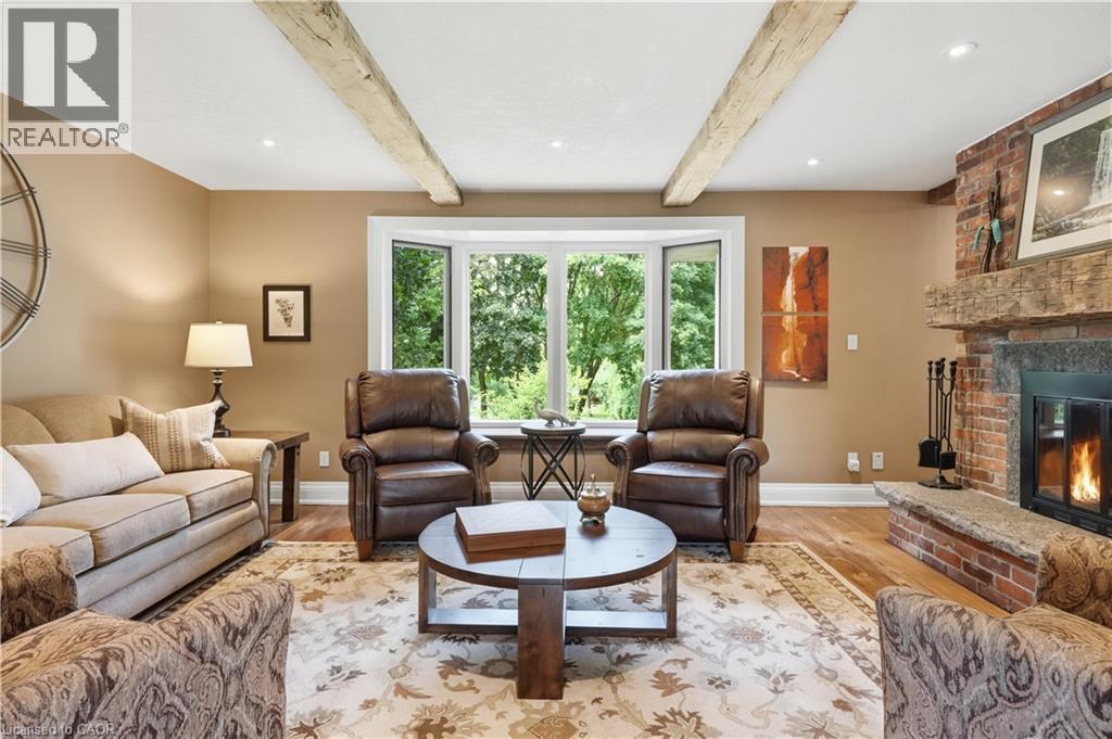 314 7Th Concession Road E, Flamborough, ON - Indoor Photo Showing Living Room With Fireplace