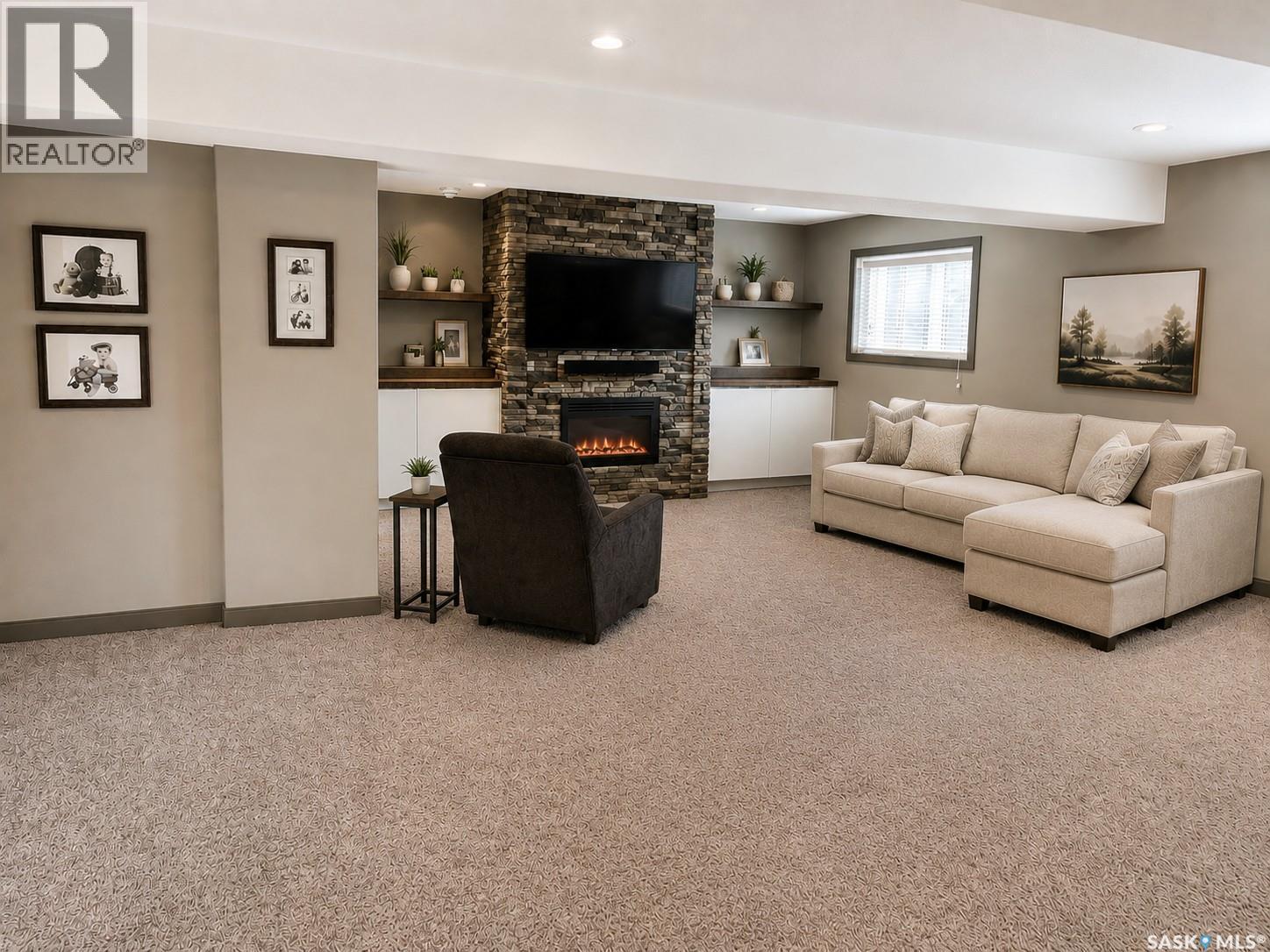 1 Glen Howard Way, Prince Albert, SK - Indoor With Fireplace