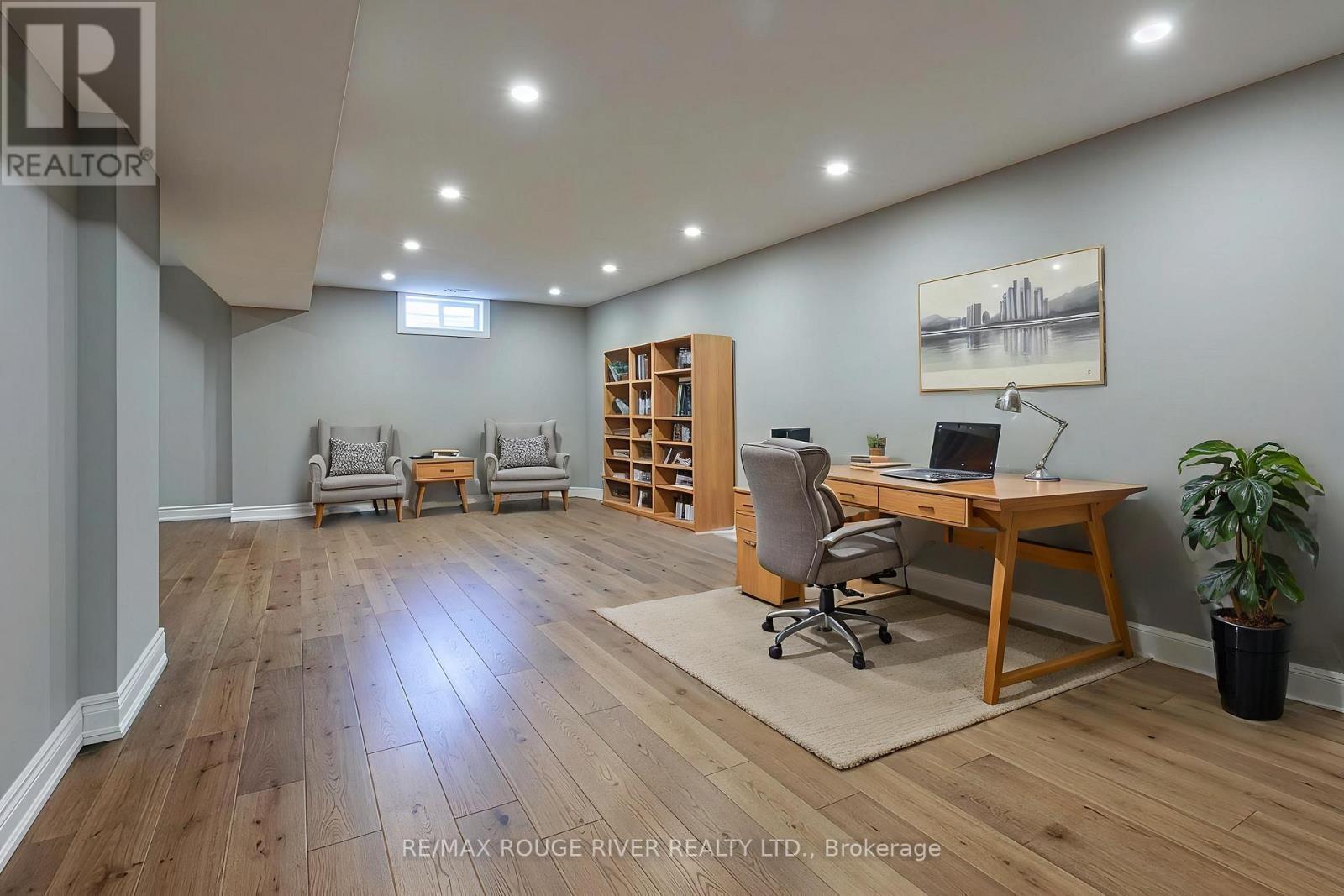 Virtually Staged Basement - 11 Canmore Boulevard, Toronto, ON - Indoor Photo Showing Office