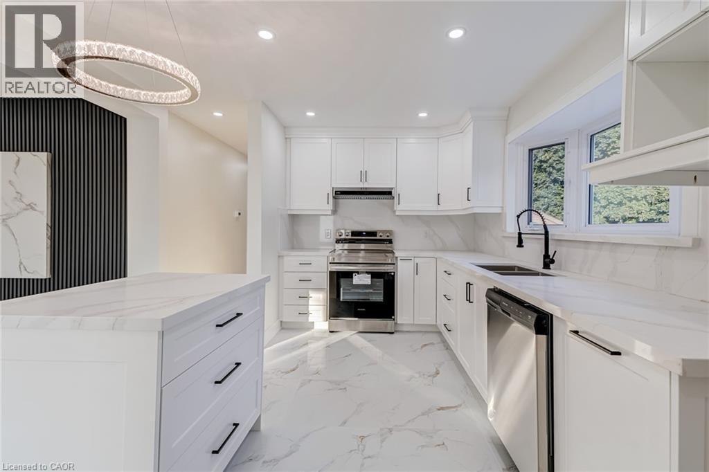 63 Hardale Crescent, Hamilton, ON - Indoor Photo Showing Kitchen With Double Sink With Upgraded Kitchen