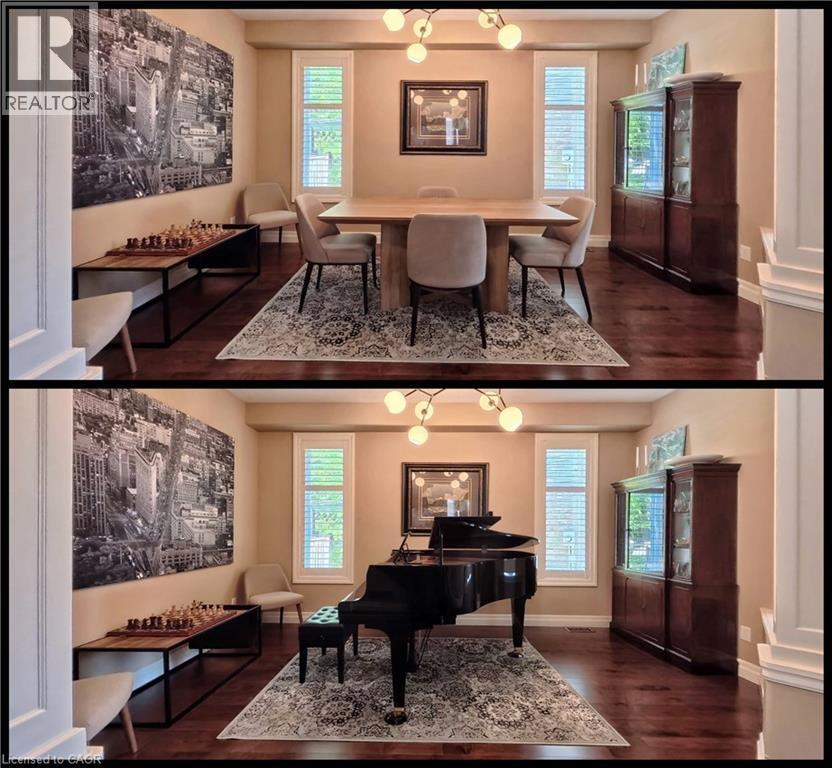Property Interior Staging Comparison. Demonstrating alternative furniture arrangements and décor configurations within the same residential space - 913 Valebrook Court, Kitchener, ON - Indoor