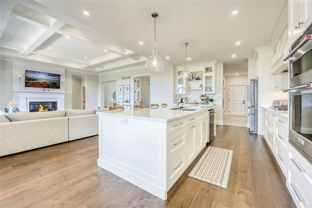 3665 Egremont Road, Plympton-Wyoming, ON - Indoor Photo Showing Kitchen With Fireplace With Upgraded Kitchen