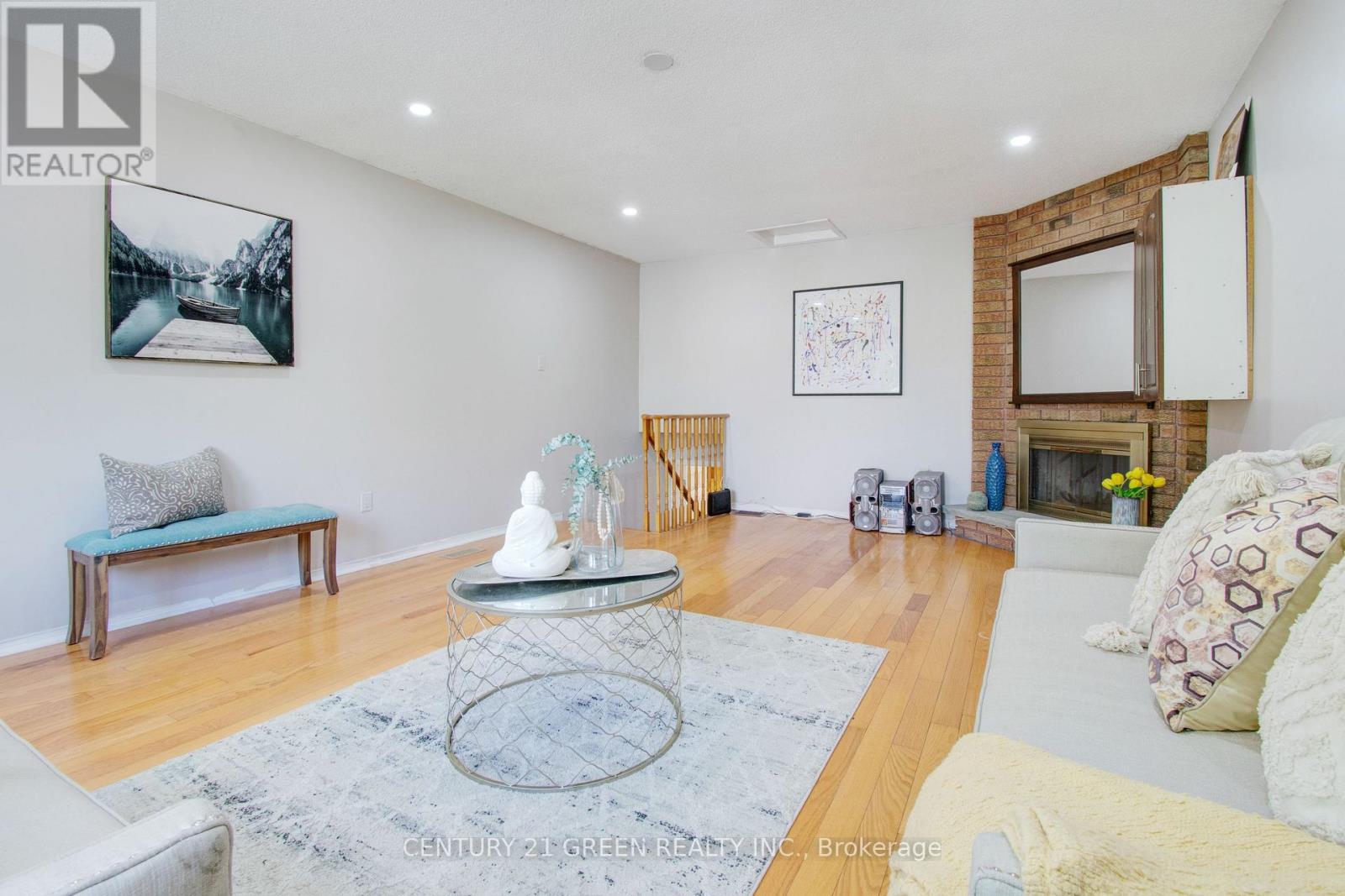 1 Candy Crescent, Brampton, ON - Indoor Photo Showing Living Room With Fireplace