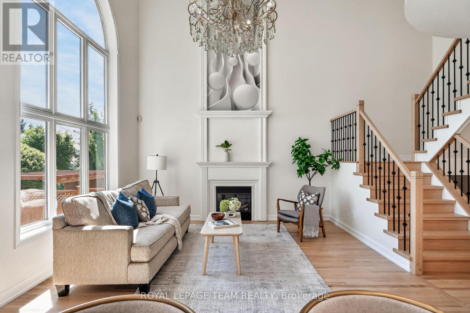 28 Borealis Crescent, Ottawa, ON - Indoor Photo Showing Living Room With Fireplace