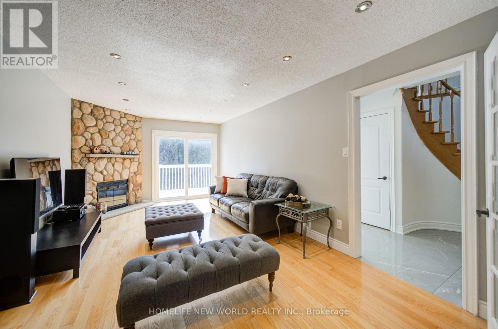 12 Bellside Drive, Markham, ON - Indoor Photo Showing Living Room With Fireplace