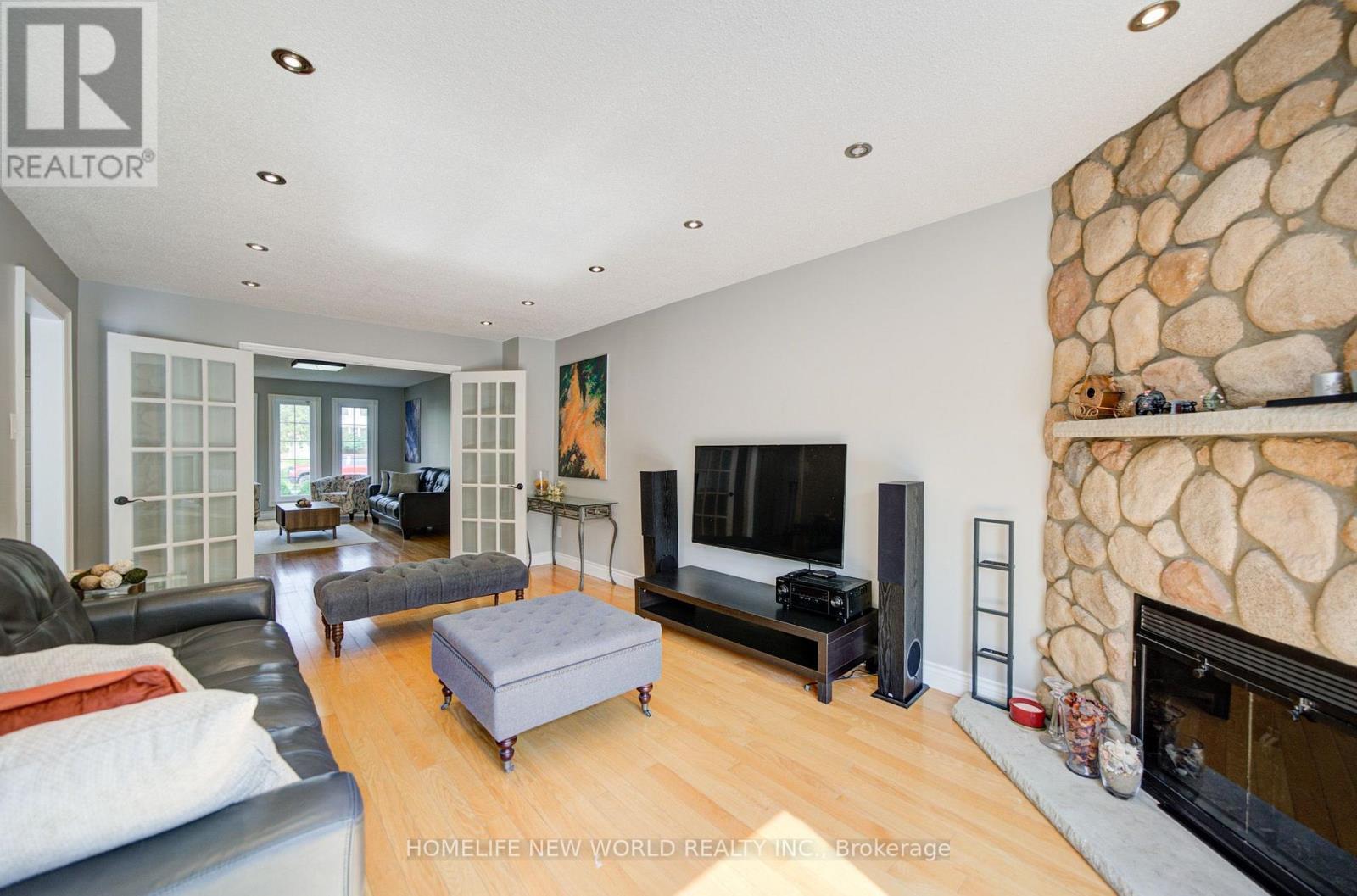 12 Bellside Drive, Markham, ON - Indoor Photo Showing Living Room With Fireplace