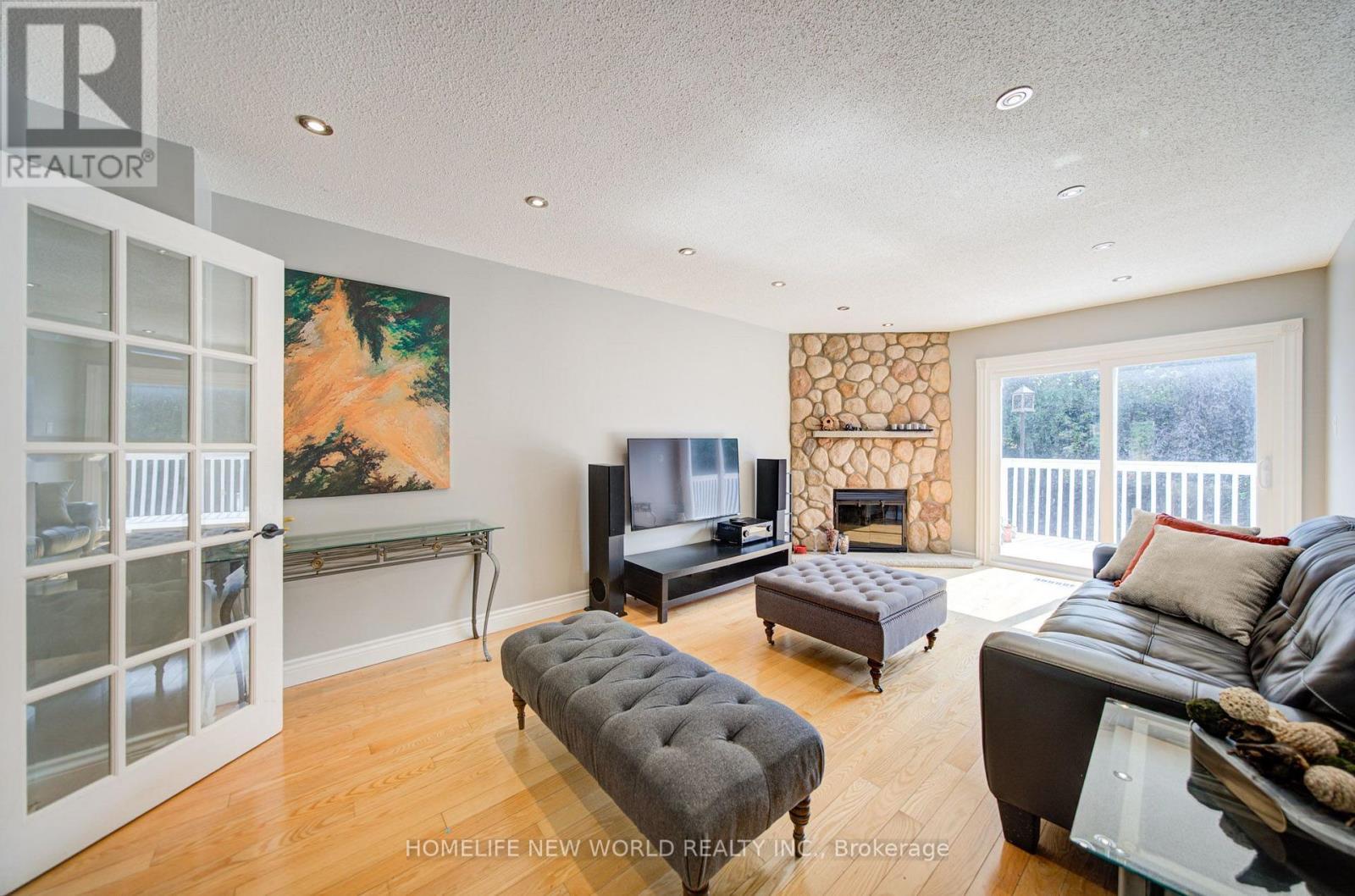 12 Bellside Drive, Markham, ON - Indoor Photo Showing Living Room With Fireplace