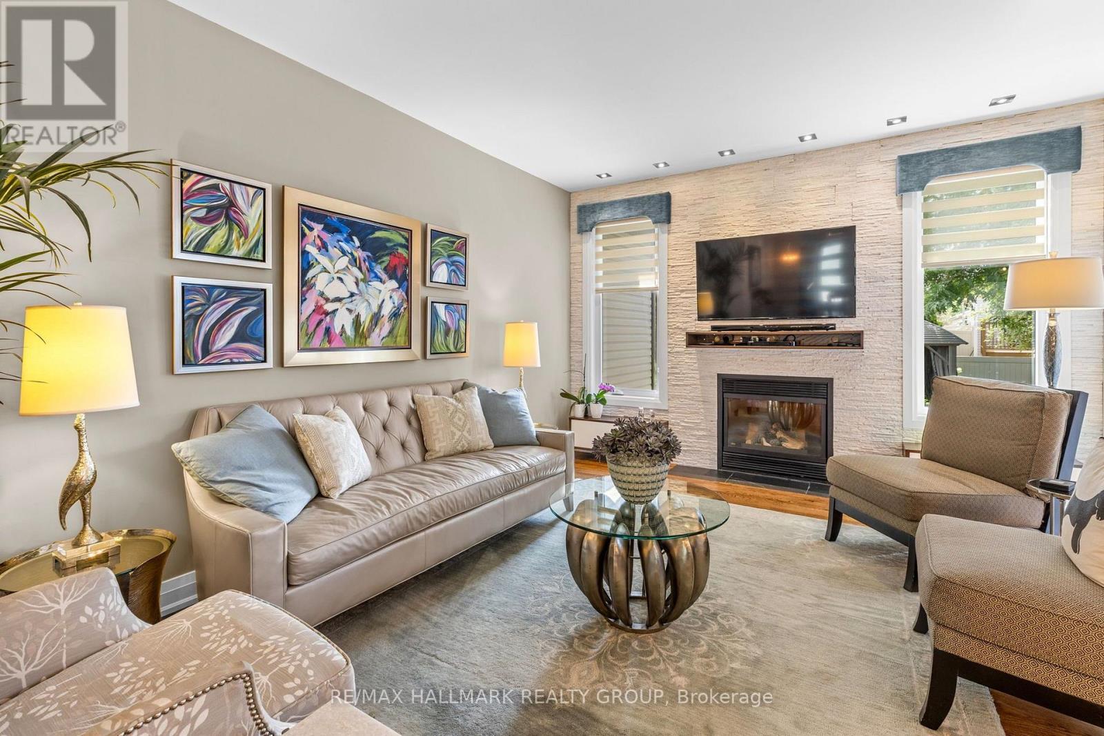1832 Springridge Drive, Ottawa, ON - Indoor Photo Showing Living Room With Fireplace