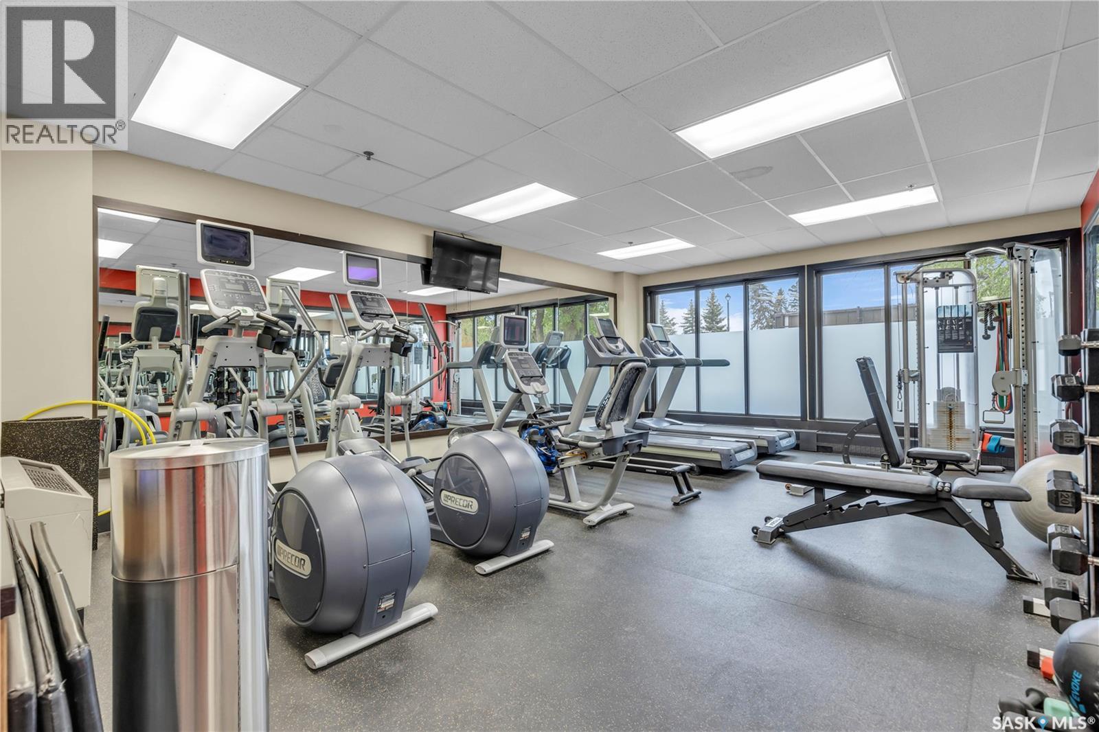 650 424 Spadina Crescent E, Saskatoon, SK - Indoor Photo Showing Gym Room