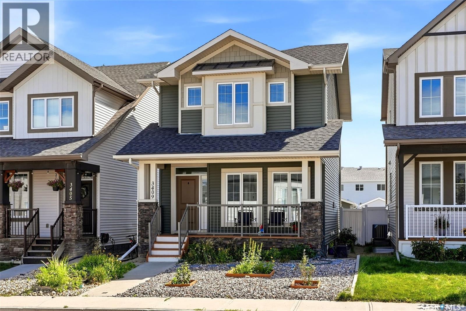 3409 Green Jade Lane, Regina, SK - Outdoor With Deck Patio Veranda With Facade