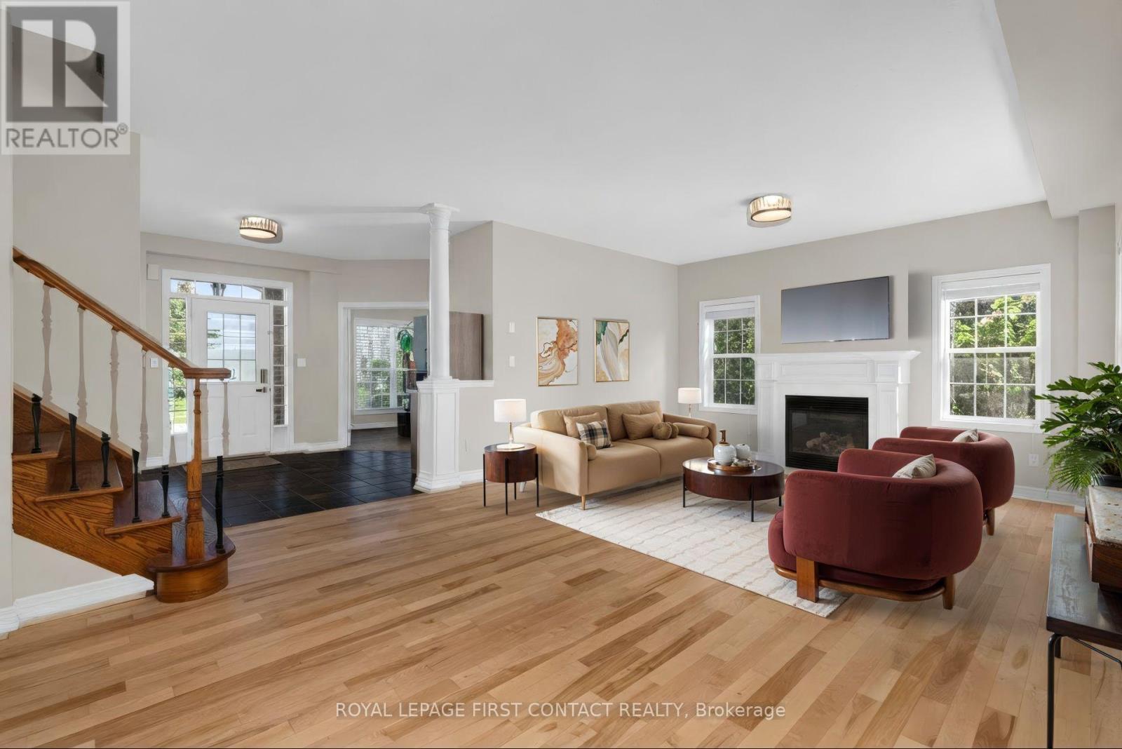 43 Vanderpost Crescent, Essa, ON - Indoor Photo Showing Other Room With Fireplace