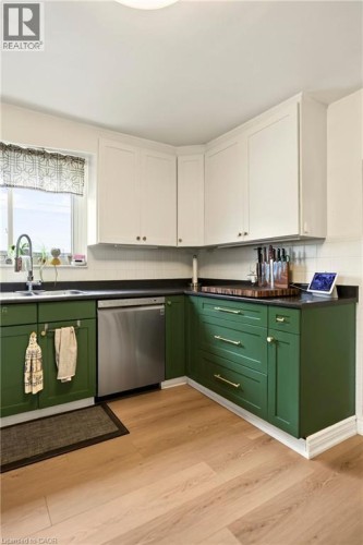 107 Reid Avenue N, Hamilton, ON - Indoor Photo Showing Kitchen With Double Sink