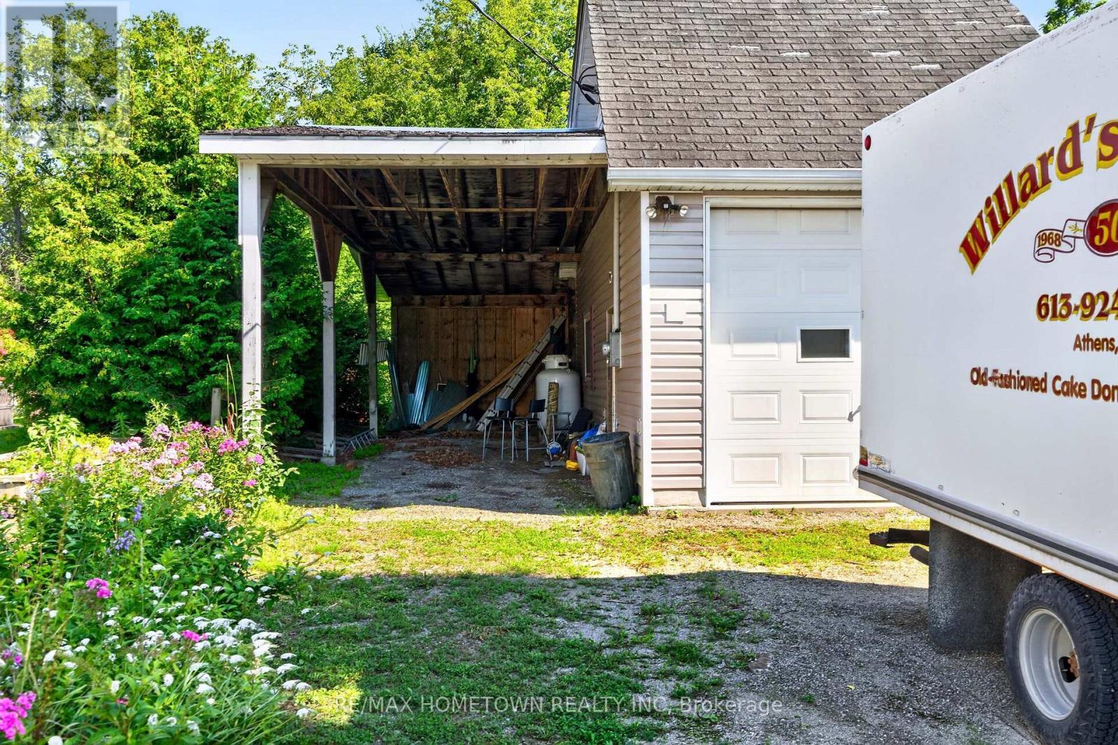 Carport measures 11.6' of ceiling frame work - 116 Mill Creek Drive, Rideau Lakes, ON
