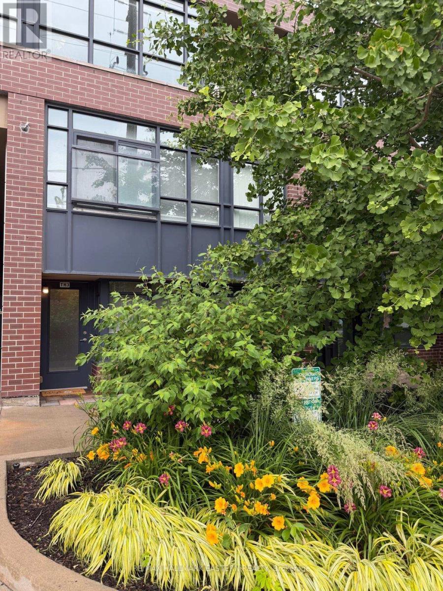 Townhouse exterior with landscaped garden. - Th3 - 11 Superior Avenue, Toronto (Mimico), ON - Outdoor