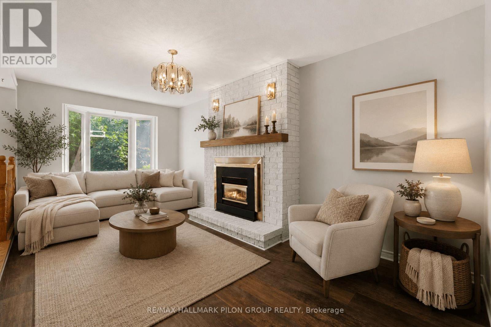 Virtually Staged - 182 Twyford Street, Ottawa, ON - Indoor Photo Showing Living Room With Fireplace