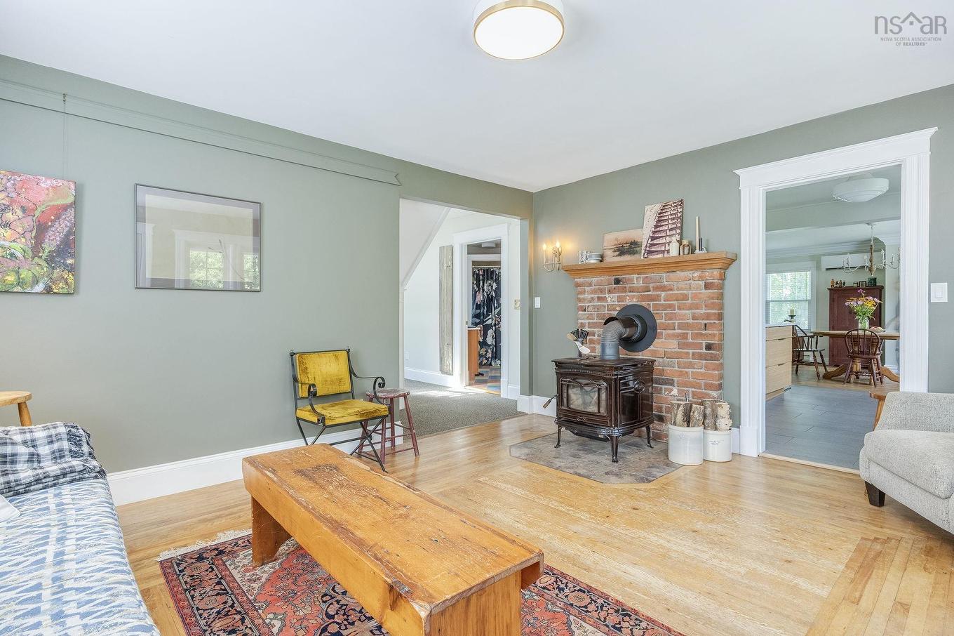 164 Cottage Street, Berwick, NS - Indoor Photo Showing Living Room With Fireplace
