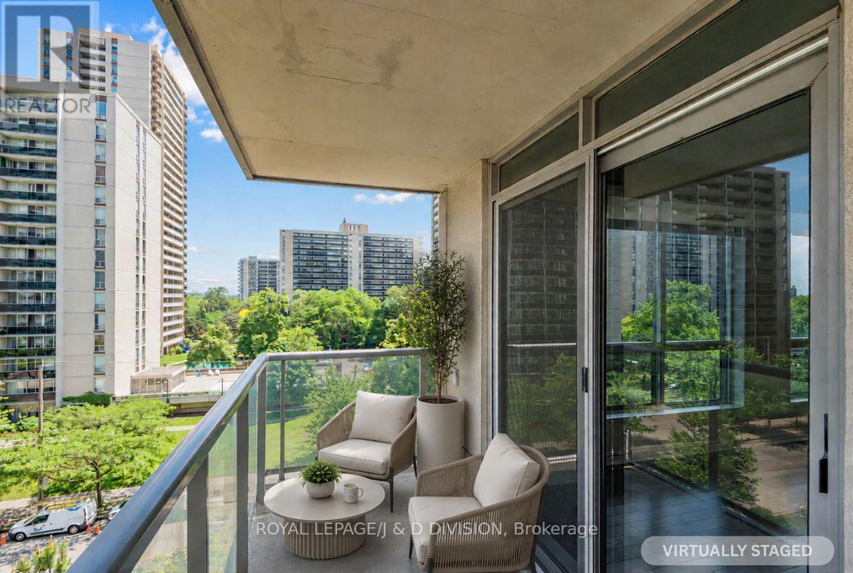 Virtually staged - 503 - 70 High Park Avenue, Toronto, ON - Outdoor With Balcony