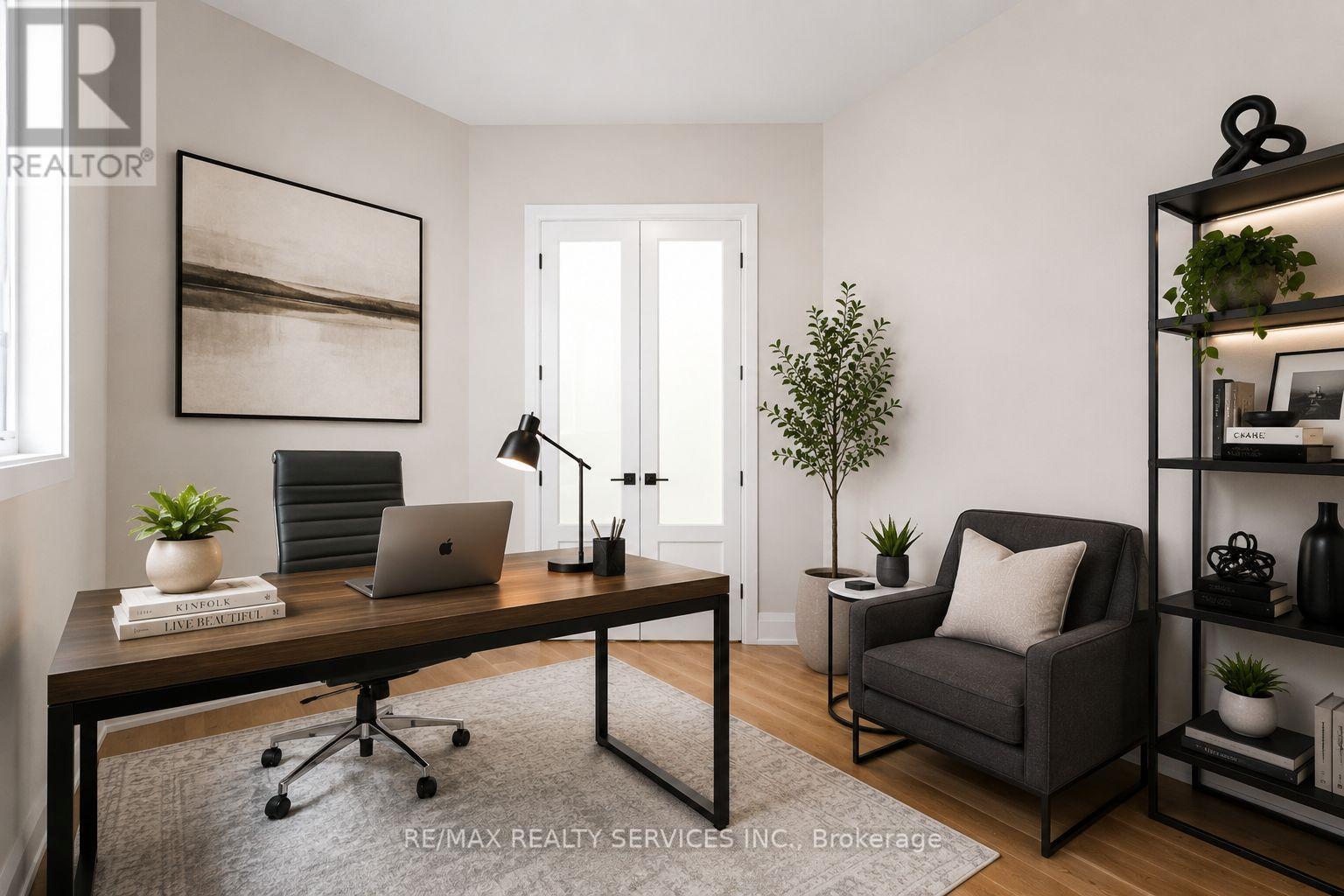 Virtually Staged - 130 Pondcliffe Drive, Kitchener, ON - Indoor Photo Showing Office