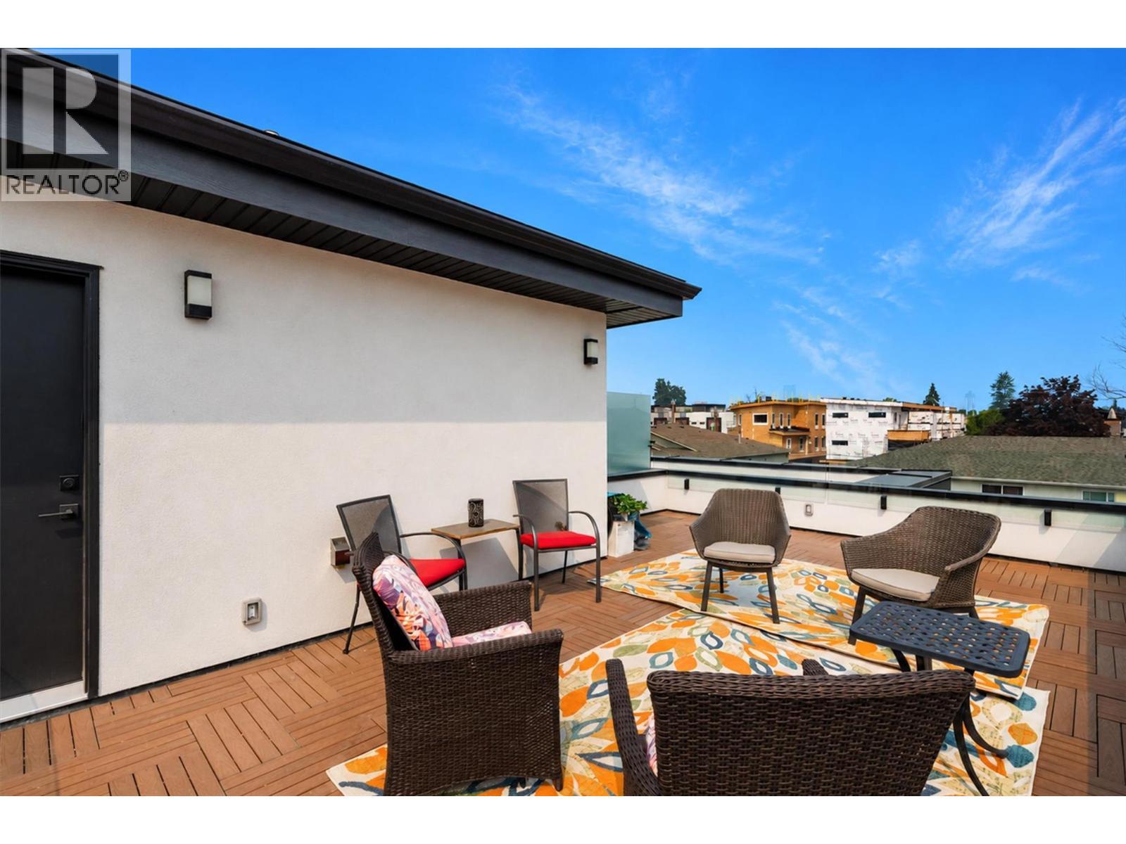 Approx. 375 sq. ft. private rooftop patio - 747 Patterson Avenue Unit# 2, Kelowna, BC - Outdoor With Deck Patio Veranda With Exterior