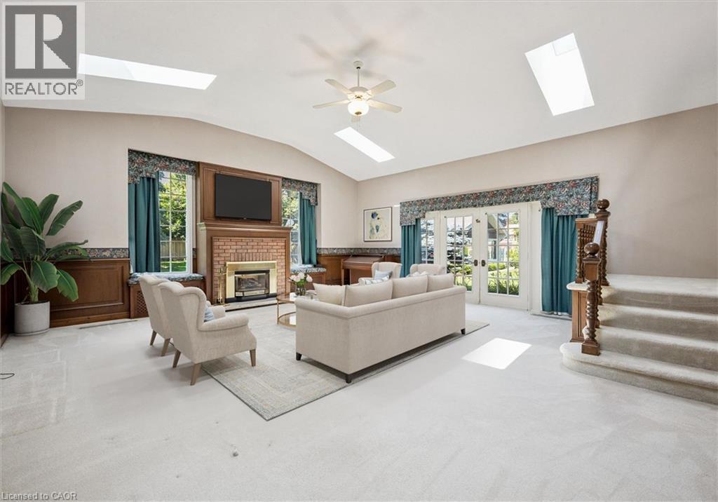 Virtually Staged - 138 Appleby Place, Burlington, ON - Indoor Photo Showing Other Room With Fireplace