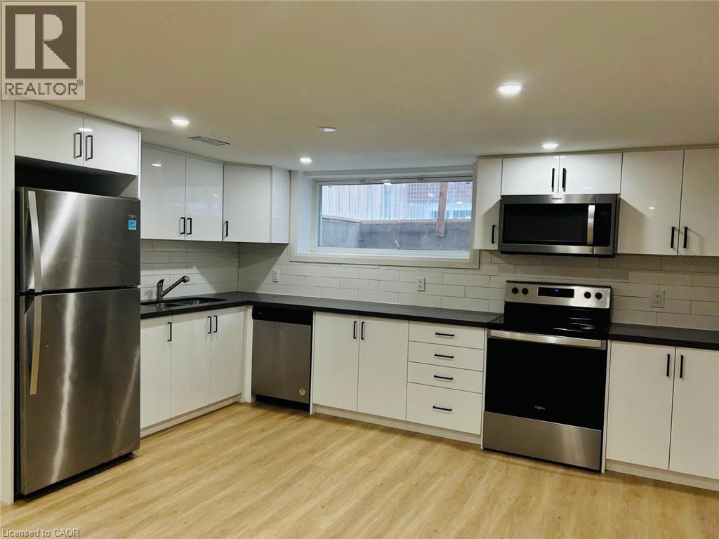 49 Edinburgh Road Unit# Bsmt, Kitchener, ON - Indoor Photo Showing Kitchen With Stainless Steel Kitchen