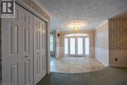 Bright entryway with double doors and side lights - 