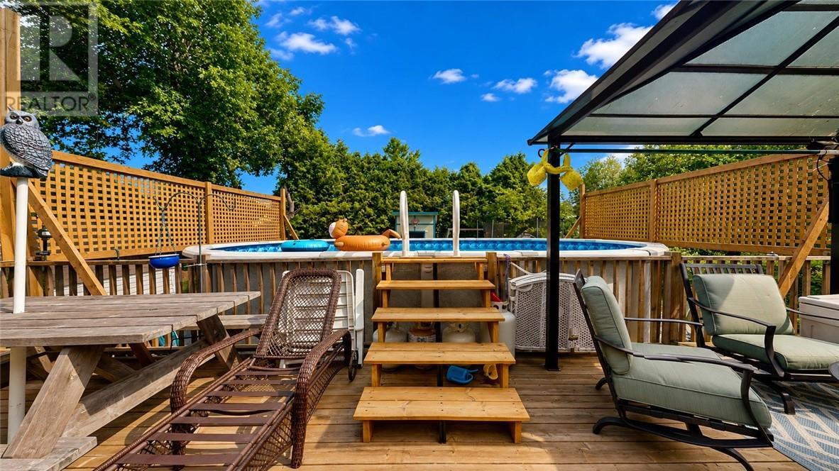 8 Blake, Little Current, ON - Outdoor With Above Ground Pool With Deck Patio Veranda
