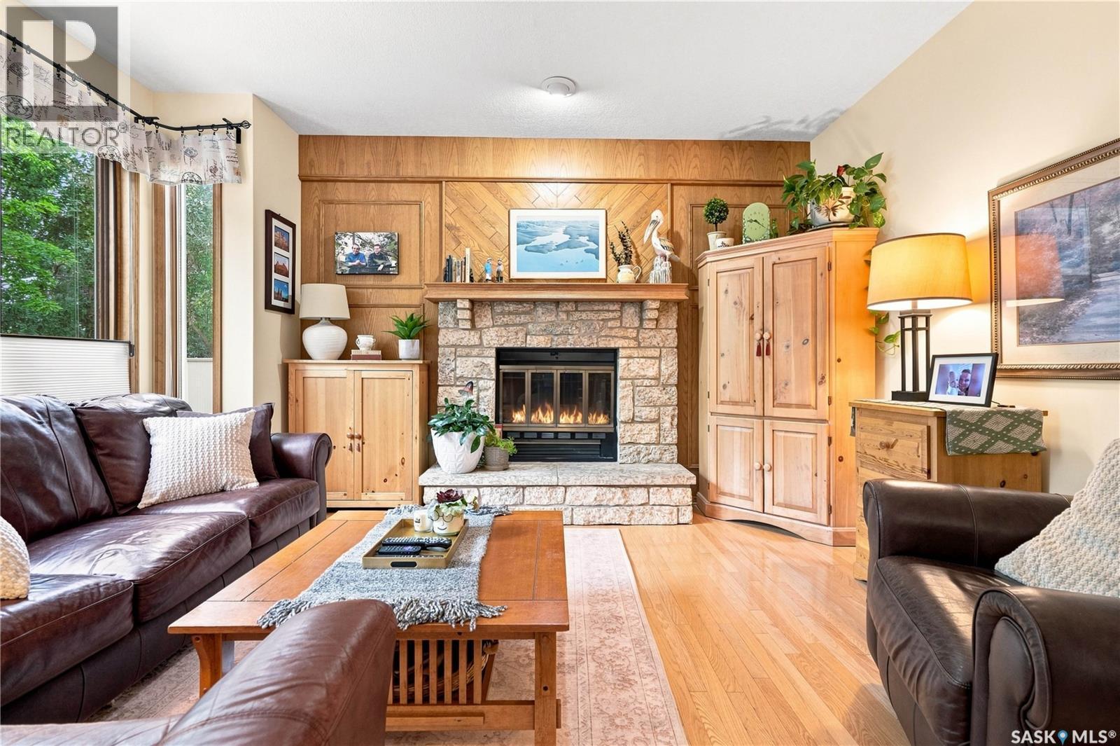 6723 Maple Ridge Drive, Regina, SK - Indoor Photo Showing Living Room With Fireplace