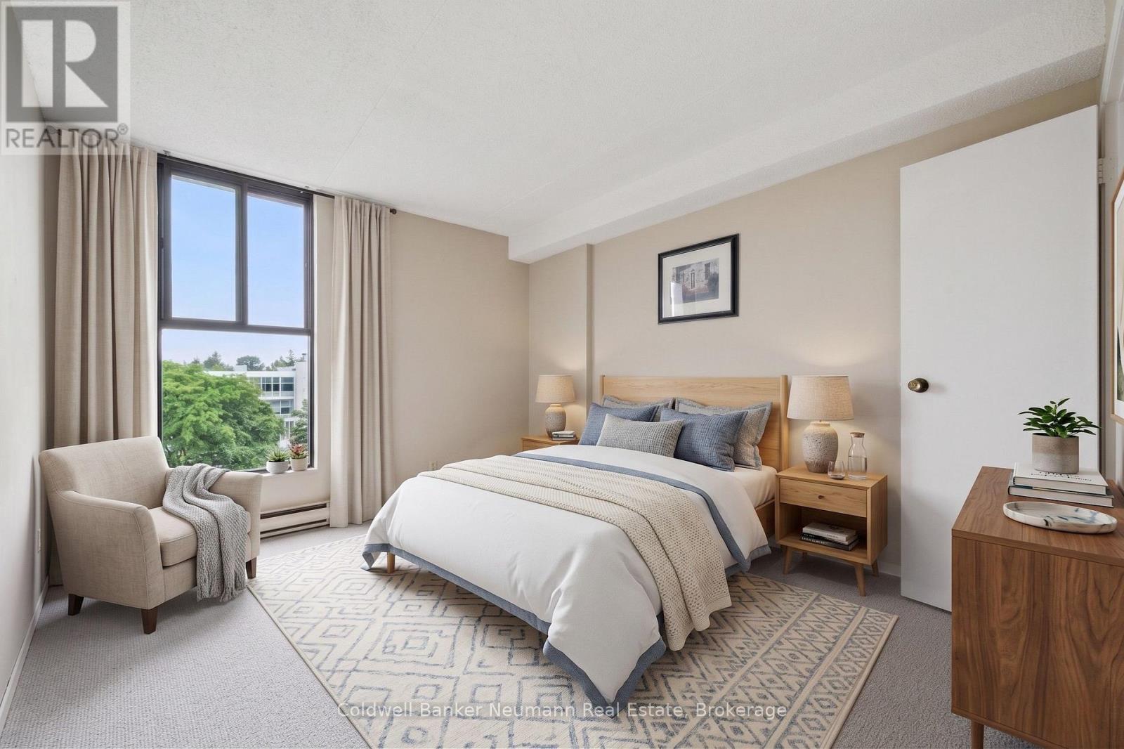 Virtually Staged - 708 - 22 Marilyn Drive, Guelph (Riverside Park), ON - Indoor Photo Showing Bedroom