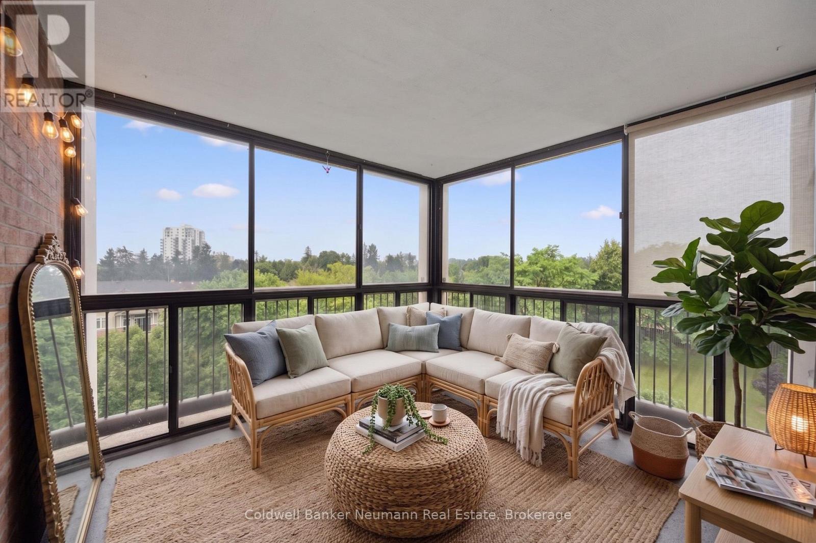 Virtually Staged - 708 - 22 Marilyn Drive, Guelph (Riverside Park), ON - Indoor Photo Showing Living Room