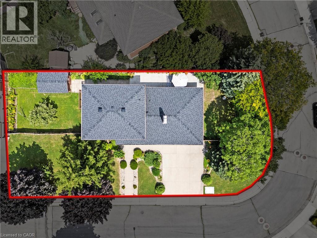 Expansive property featuring a paved driveway, detached shed, mature trees, and a well-maintained lawn - 87 Monte Drive, Hamilton, ON - Outdoor
