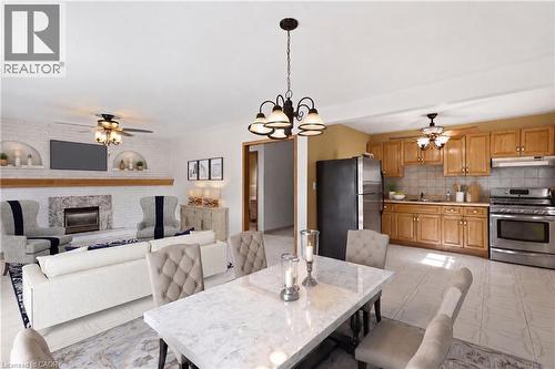 Virtually Staged Photo - 948 Stone Church Road E, Hamilton, ON - Indoor With Fireplace