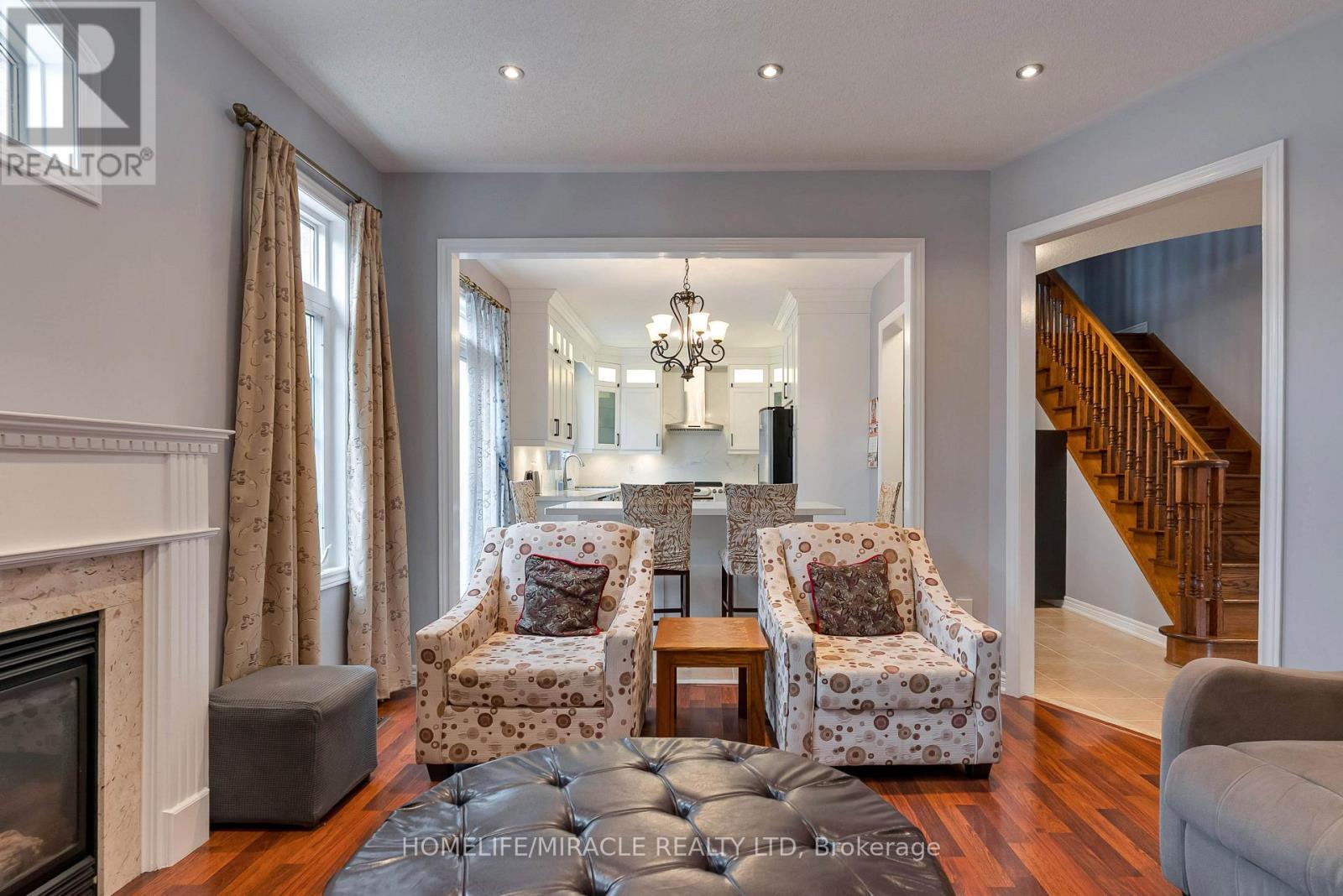 9 Peridot Road, Brampton, ON - Indoor Photo Showing Living Room With Fireplace