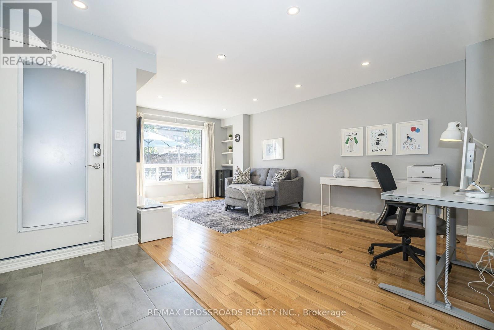 Walk-Out to Rear Yard - 21A Brian Drive, Toronto, ON - Indoor Photo Showing Office