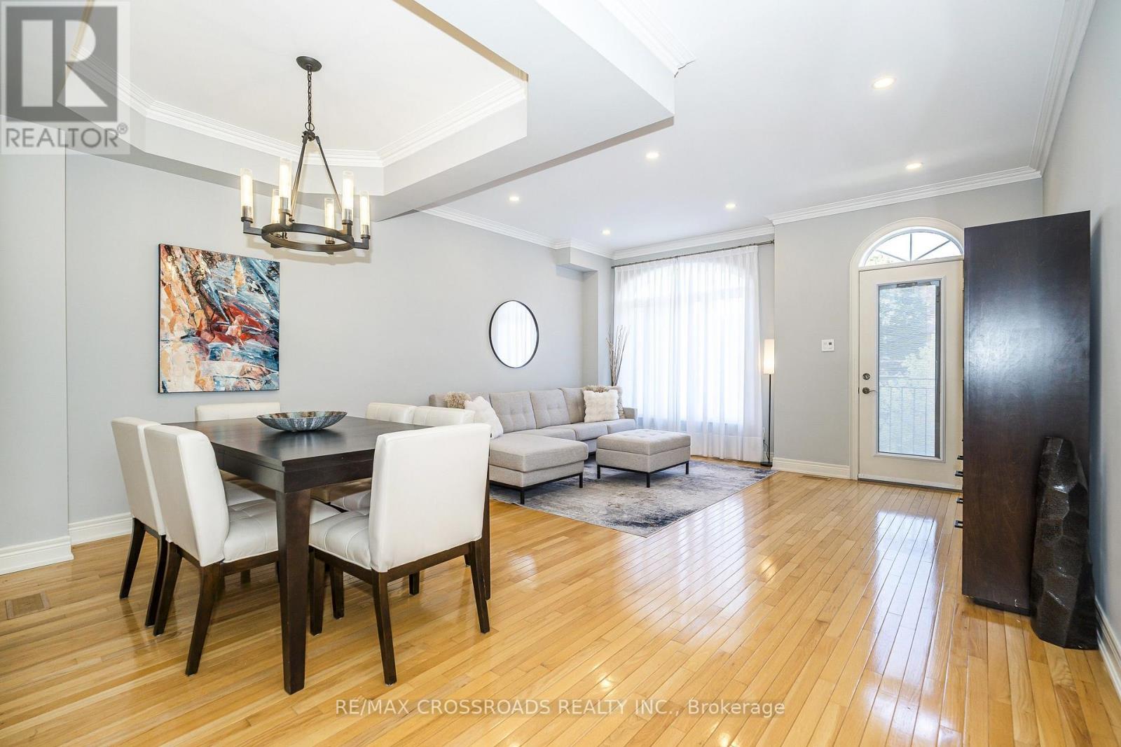 Family Size Dining Area With Coffered Ceiling - 21A Brian Drive, Toronto, ON - Indoor Photo Showing Dining Room