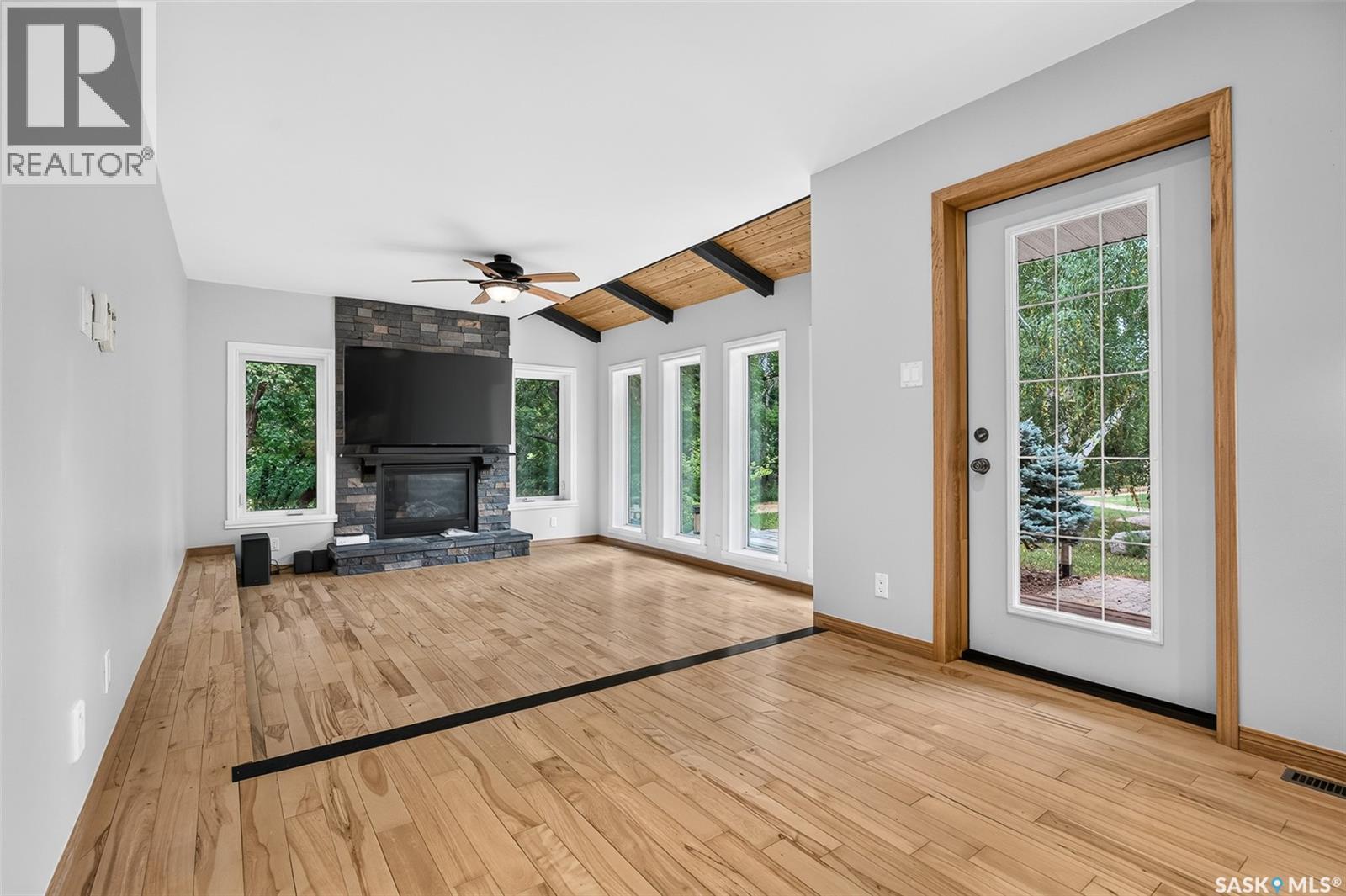 Campbell Acreage, Caron Rm No. 162, SK - Indoor With Fireplace