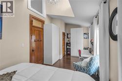 The salvaged doors and high baseboards bring the warmth and character into a home built just six years ago. - 