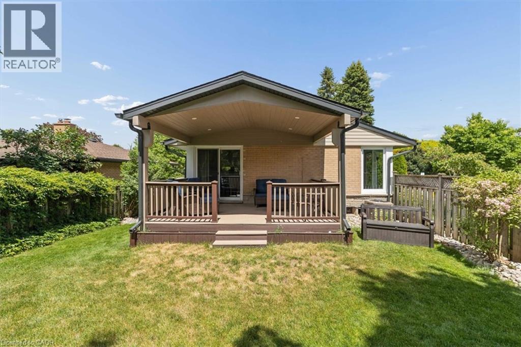 Covered rear deck and private yard - 138 Blueridge Avenue, Kitchener, ON