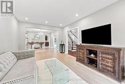 Living Room with New Engineered Hardwood Flooring - 