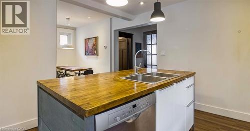 217 Caroline Street S, Hamilton, ON - Indoor Photo Showing Kitchen With Double Sink