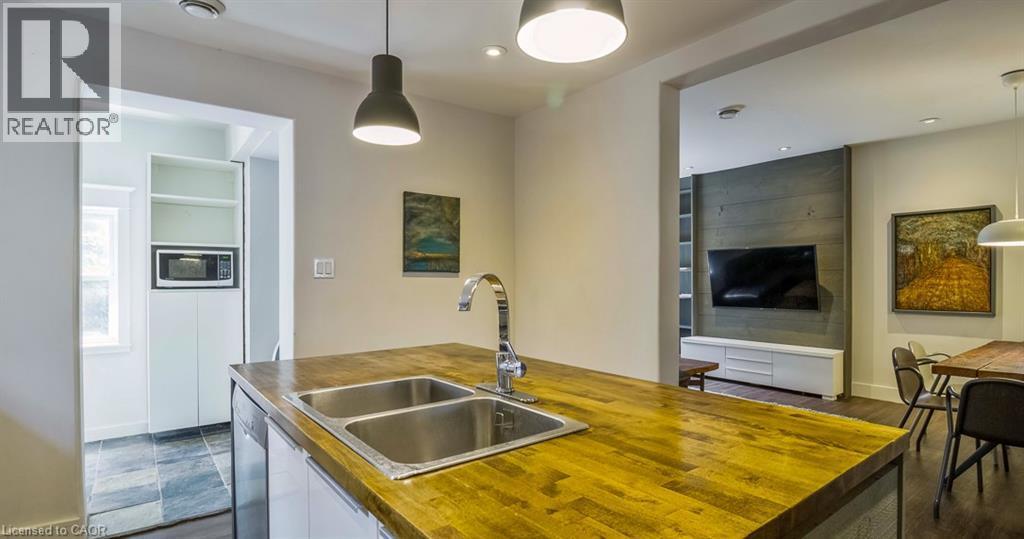 217 Caroline Street S, Hamilton, ON - Indoor Photo Showing Kitchen With Double Sink