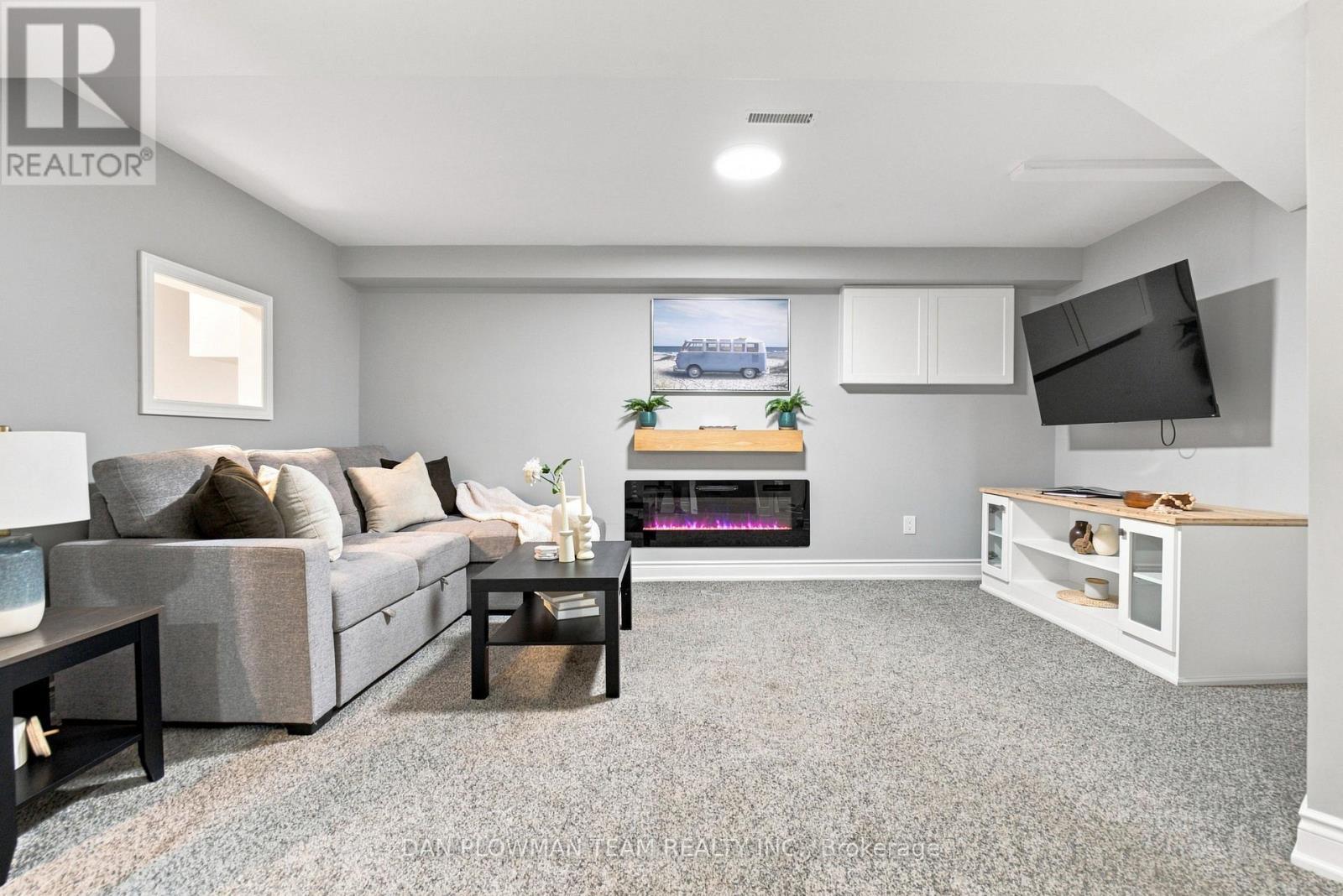 86 Barnes Drive, Ajax, ON - Indoor Photo Showing Living Room With Fireplace