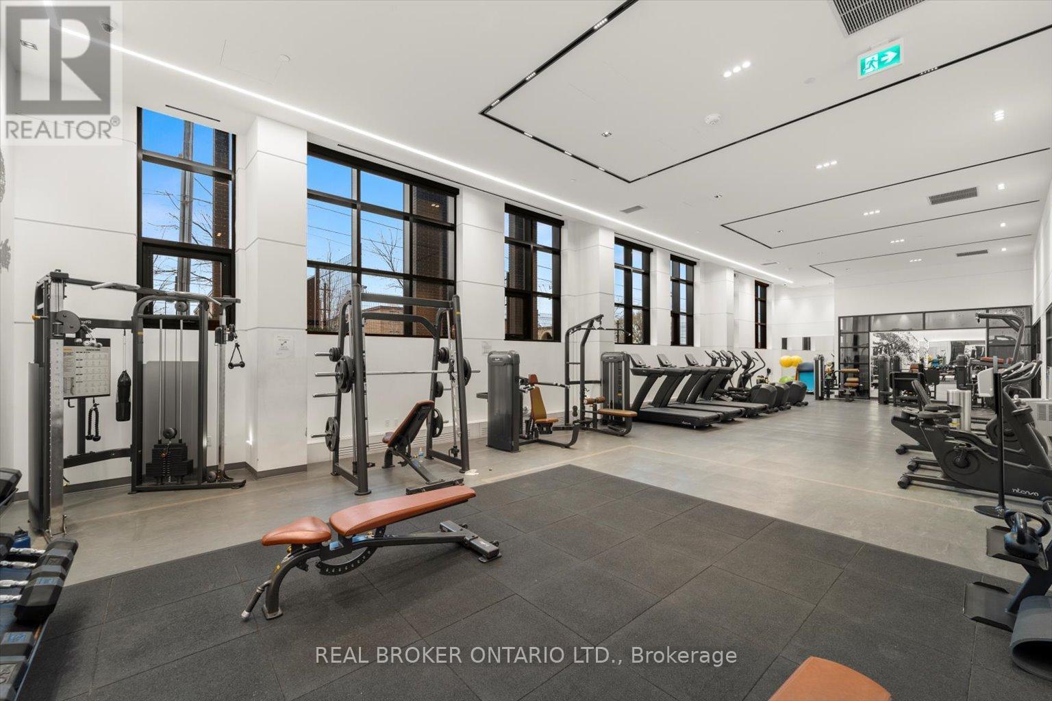 608 - 50 George Butchart Drive, Toronto, ON - Indoor Photo Showing Gym Room