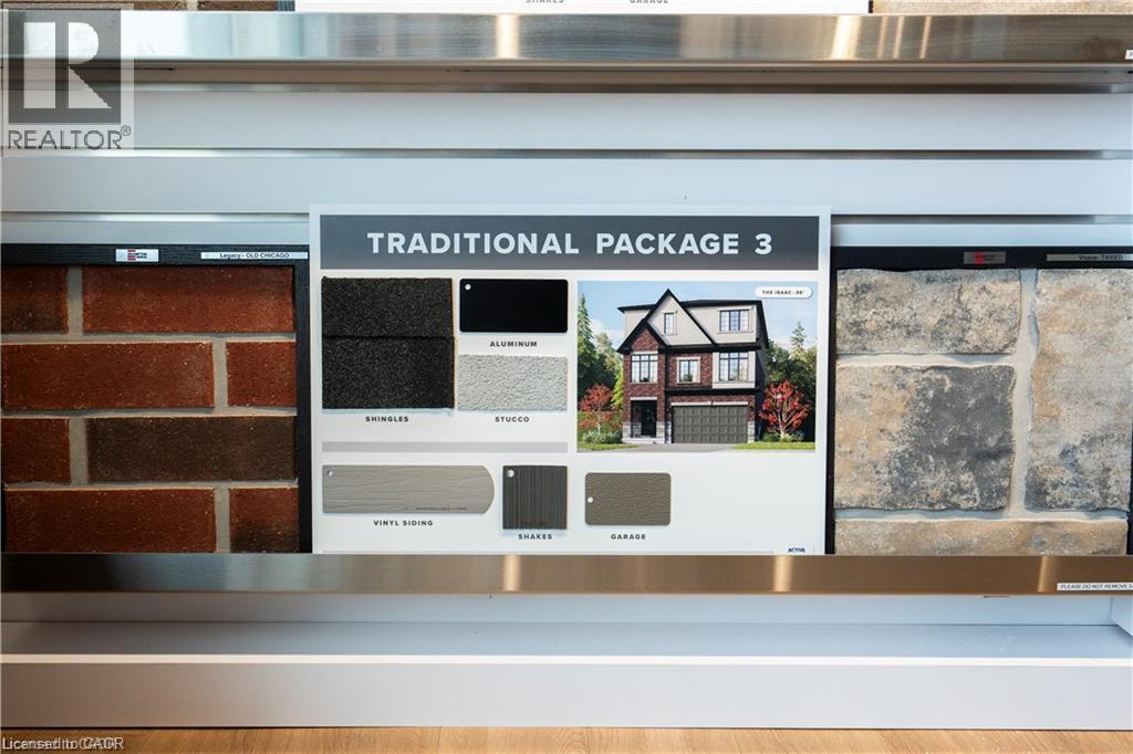 Traditional Package 3 exterior material selection featuring brick, stone, vinyl siding, and shingles - 443 Benninger Drive, Kitchener, ON - Indoor Photo Showing Other Room